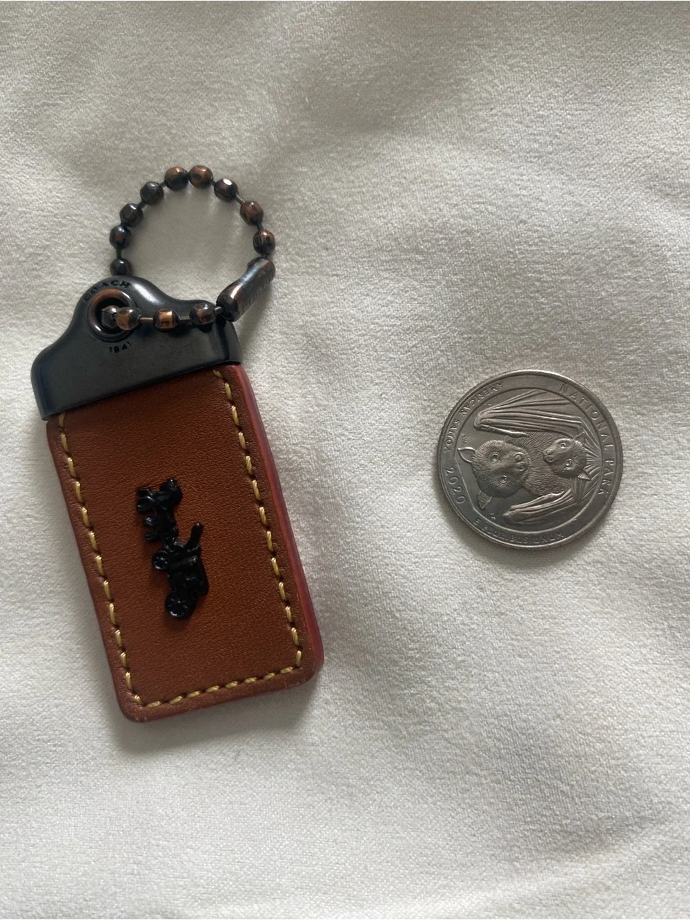 Coach 1941 Brown Hangtag Glovetanned Leather Gunmetal Hardware Tag